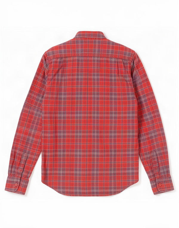 Camisa masculina de flanela Superdry grande algodão xadrez vermelho
