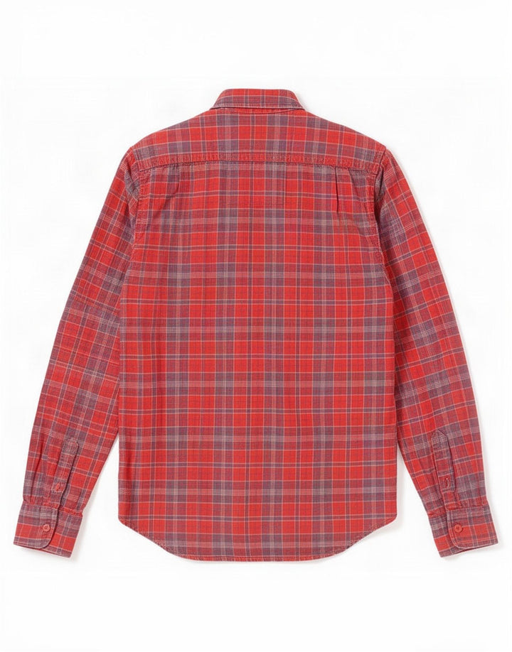 Camisa masculina de flanela Superdry grande algodão xadrez vermelho