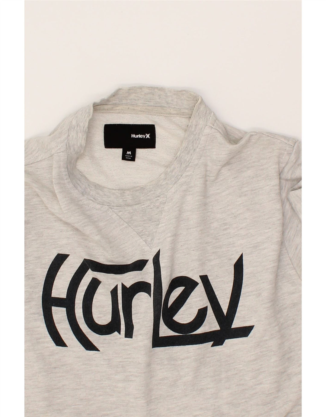 HURLEY Mens Graphic Sweatshirt Jumper Medium Grey Vintage Hurley and Second-Hand Hurley from Messina Hembry 