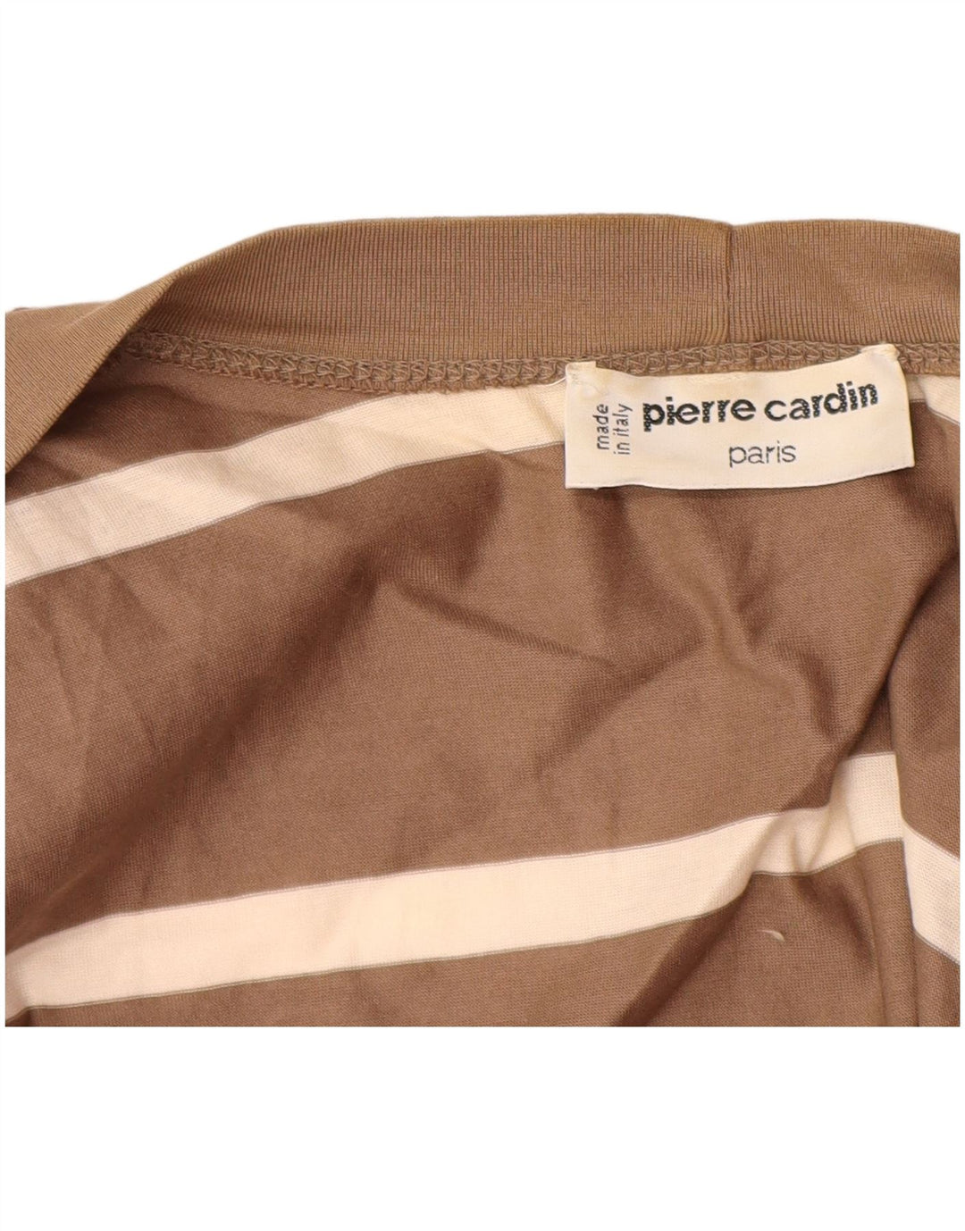 PIERRE CARDIN Suéter cardigã feminino longline IT 44 listrado marrom médio
