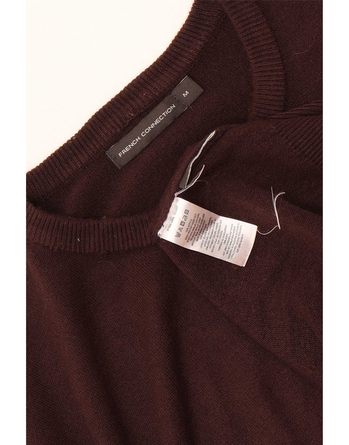 Suéter masculino French Connection com ajuste regular e gola redonda, marrom médio
