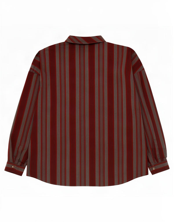 Camisa pulôver oversized feminina vintage EU 40 listrado médio Borgonha