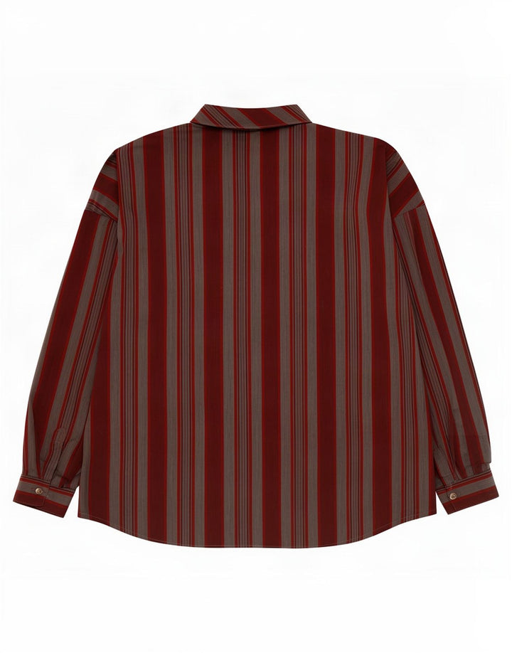 Camisa pulôver oversized feminina vintage EU 40 listrado médio Borgonha
