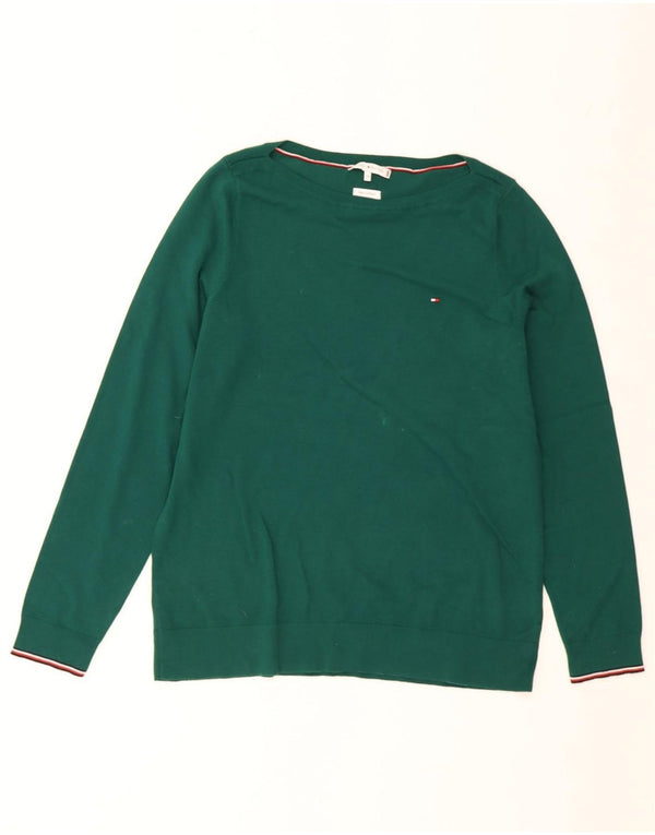Suéter feminino Tommy Hilfiger com gola canoa e algodão verde UK 20 2XL