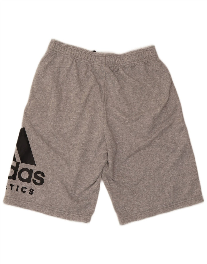 Shorts esportivos gráficos masculinos Adidas cinza médio