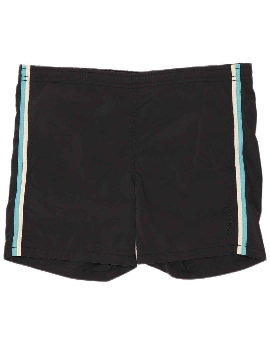 Shorts de natação masculino LOTTO Reino Unido 40/42 grande nylon listrado preto