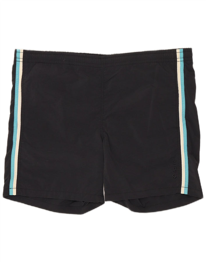 Shorts de natação masculino LOTTO Reino Unido 40/42 grande nylon listrado preto