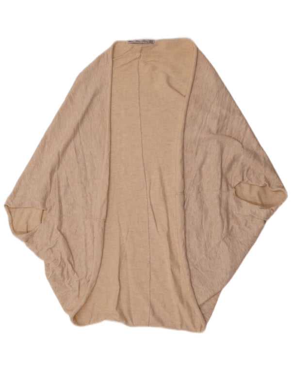 Zara Womens Open Poncho Jumper Reino Unido 14 Médio Bege