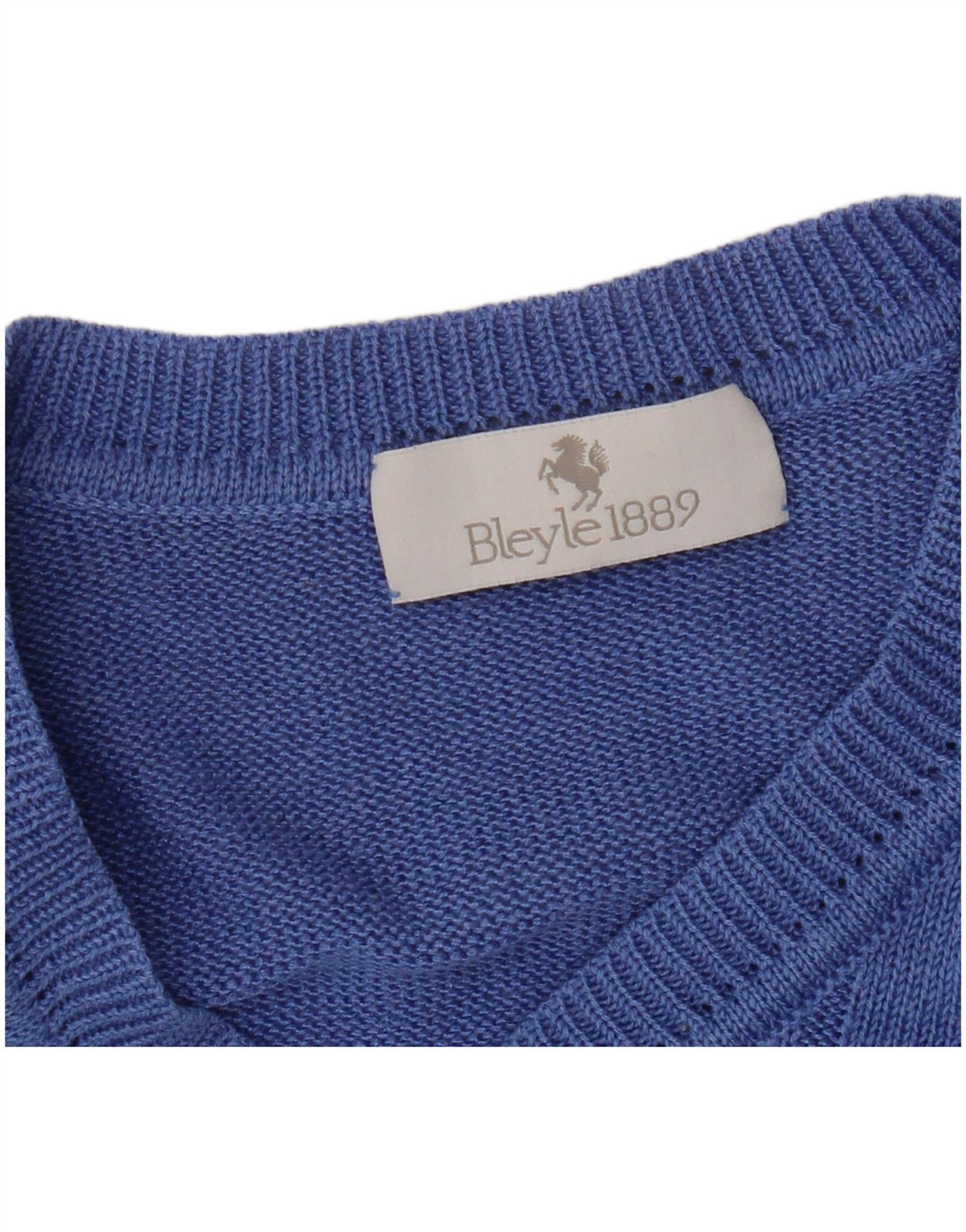 Suéter masculino Bleyle com ajuste relaxado e decote em V, azul pequeno