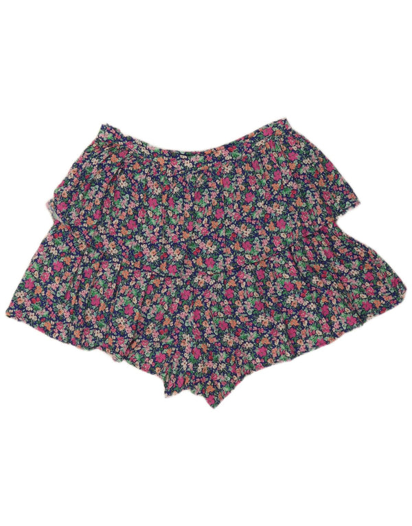 Zara Calça feminina cintura alta pequena W26 viscose floral multicolorida