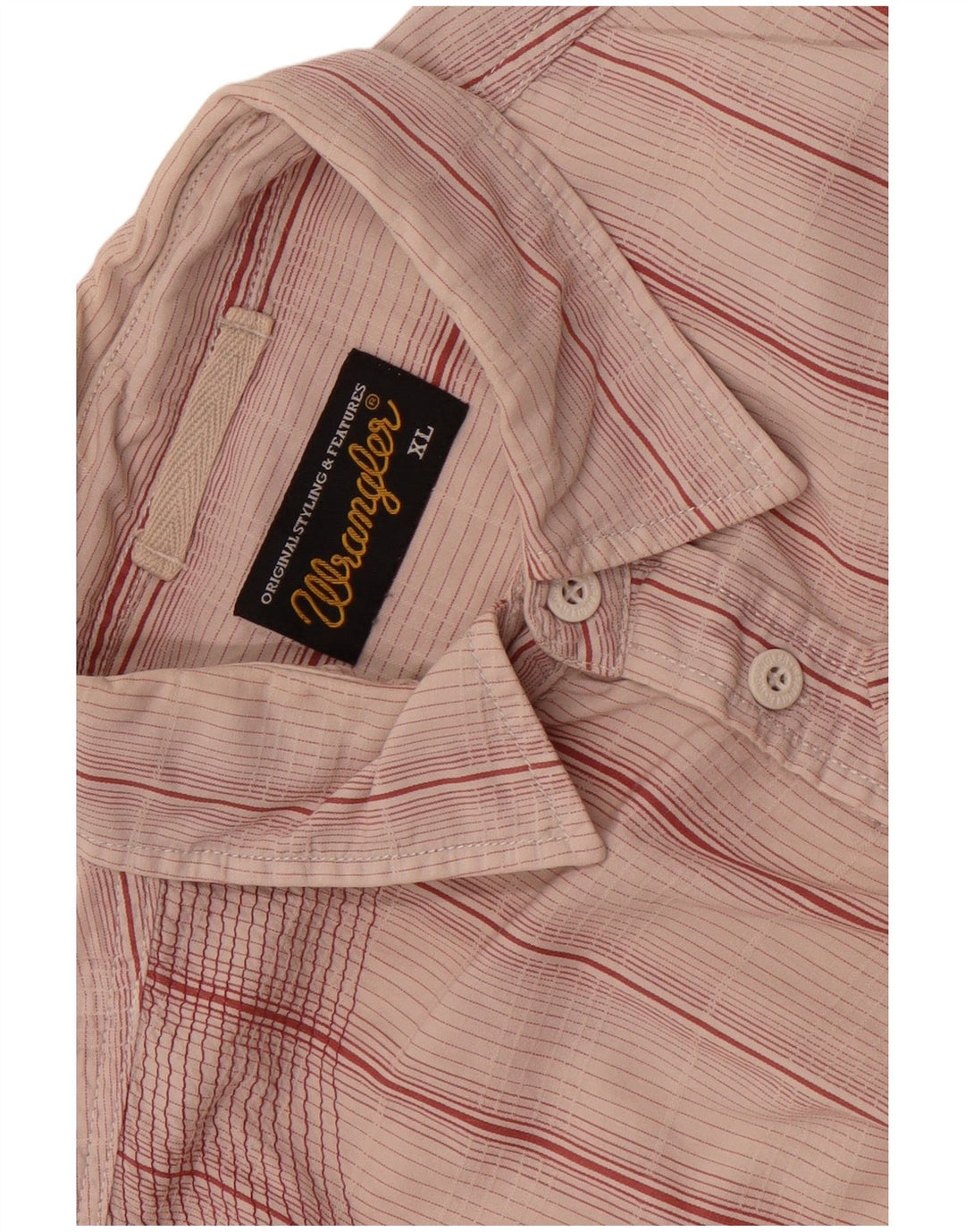 Wrangler Camisa masculina de manga curta XL listrada rosa