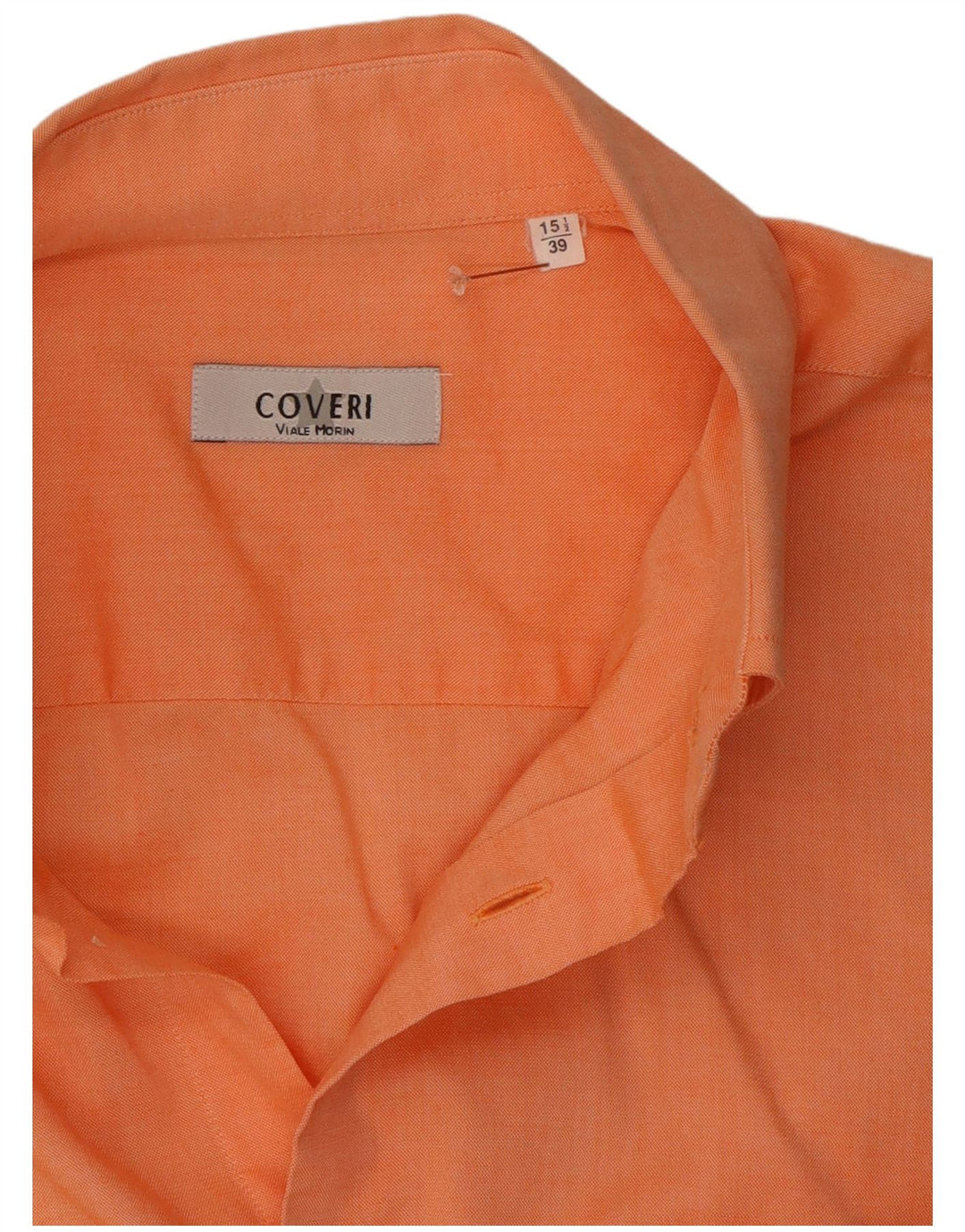 Camisa masculina de manga curta Coveri tamanho 39 15 1/2 laranja médio
