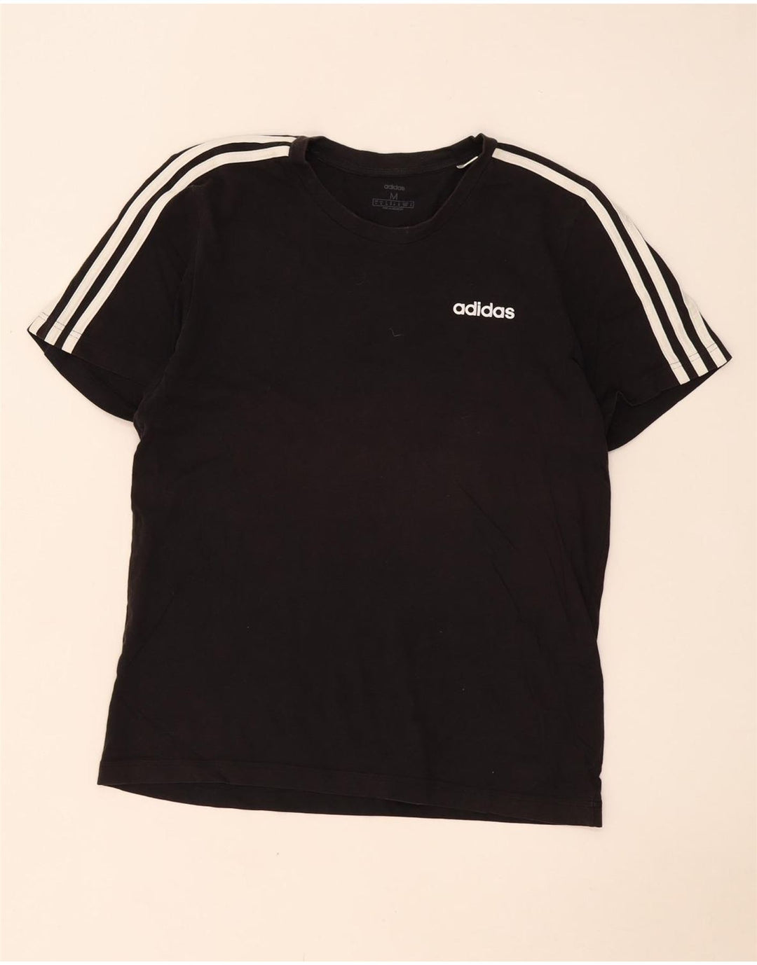 Adidas Mens Camiseta Top Médio Algodão Preto