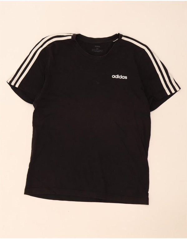 Adidas Mens Camiseta Top Médio Algodão Preto