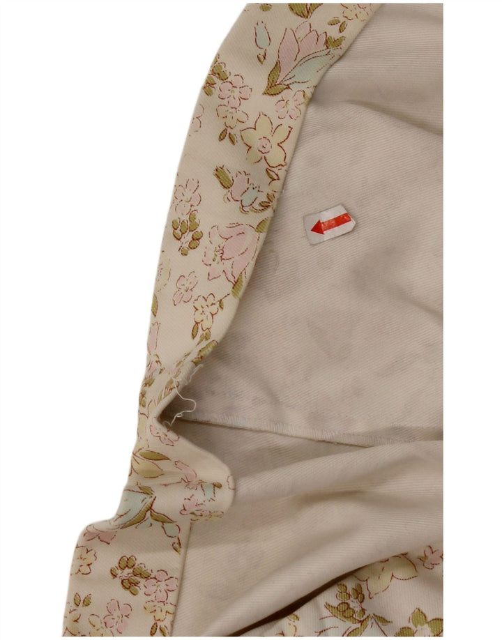 Minissaia feminina CACHAREL W30 médio off white algodão floral