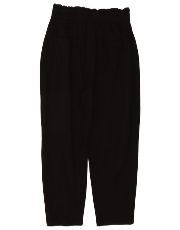 Zara Calça feminina cortada com pegged médio W28 L23 preta viscose