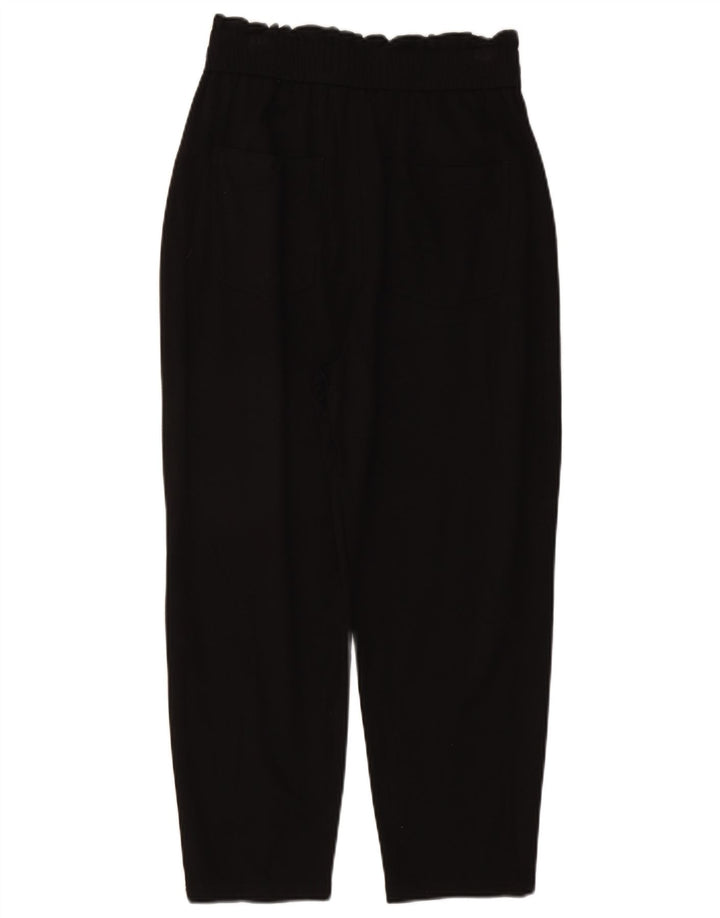 Zara Calça feminina cortada com pegged médio W28 L23 preta viscose