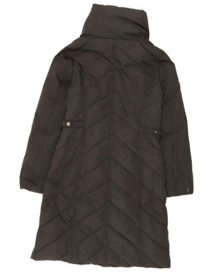 Monsoon Womens Longline acolchoado casaco UK 10 pequeno poliéster preto