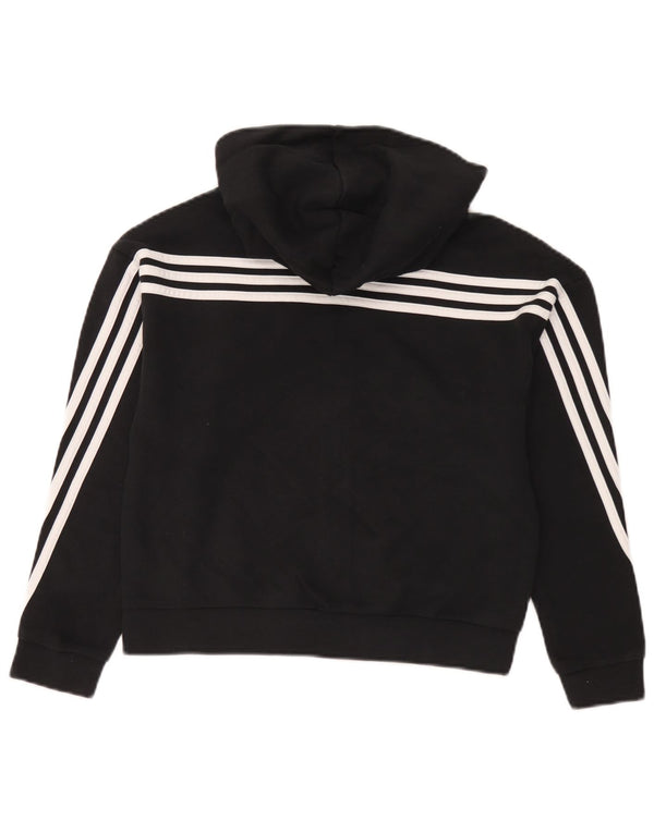 Suéter Adidas Boys Zip com capuz 11-12 anos algodão preto