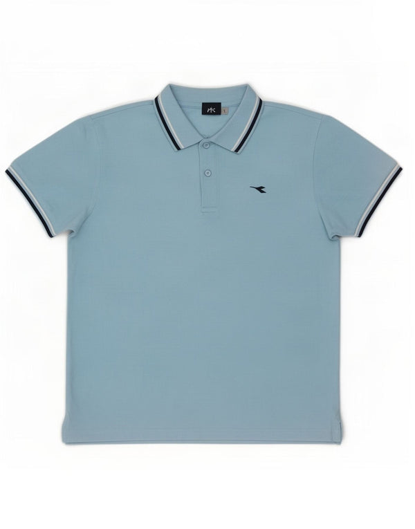 Diadora Mens Polo Shirt Large Blue Cotton