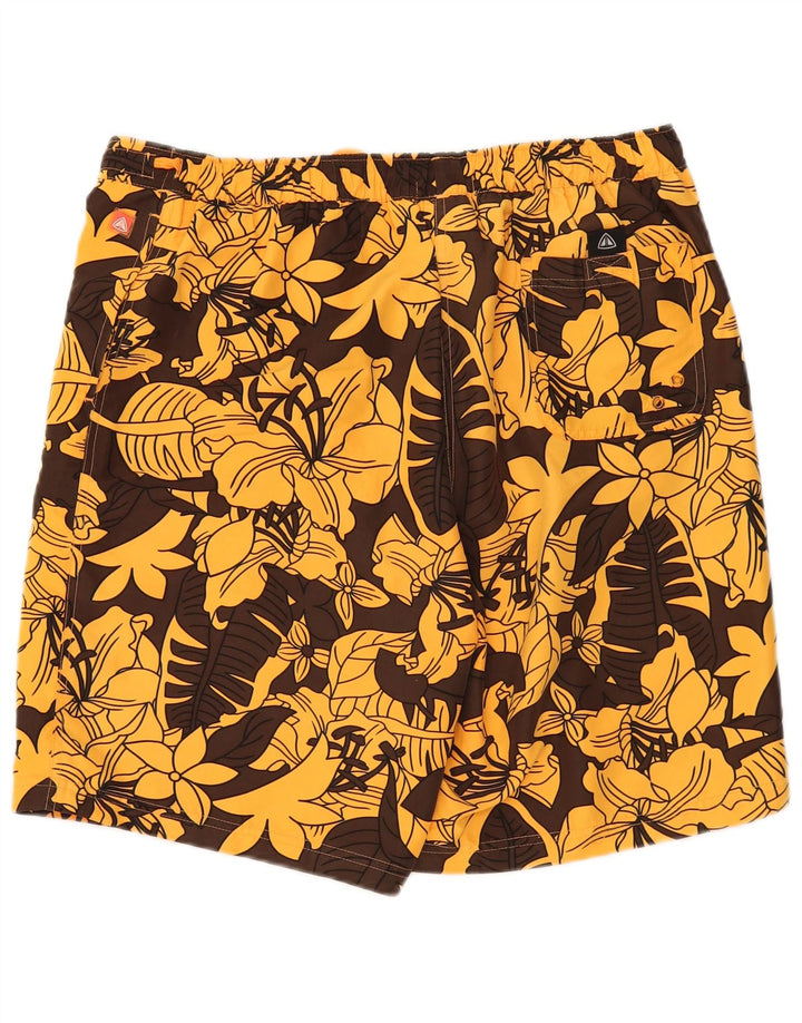 Shorts de natação masculino Firefly grande poliéster floral marrom