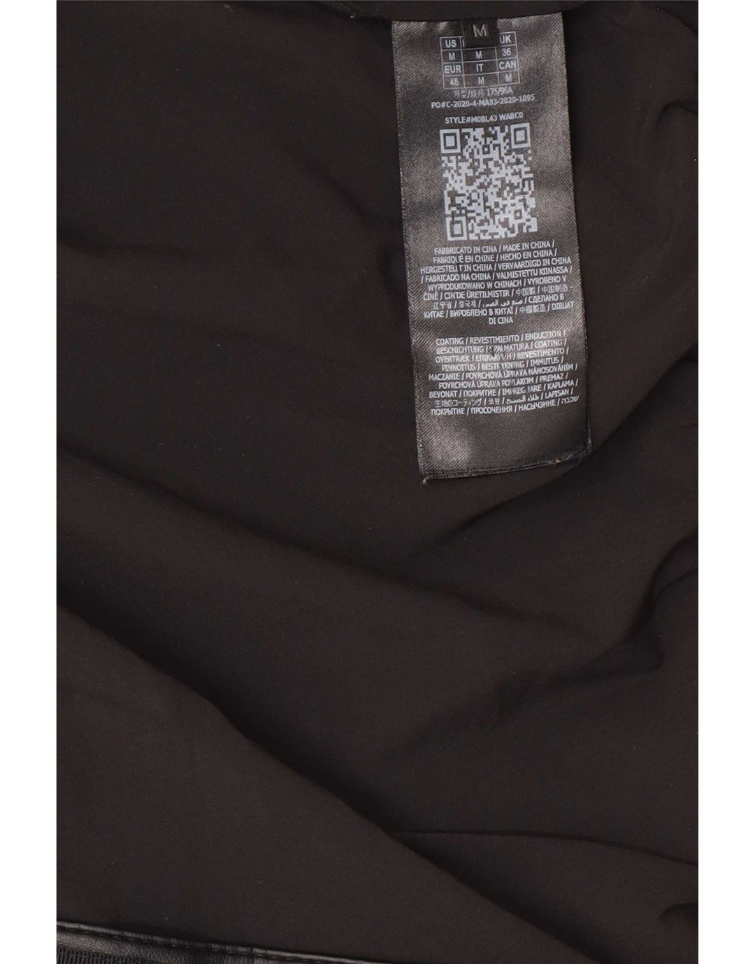 Jaqueta acolchoada de couro sintético Guess masculina EU 48 poliuretano preto médio
