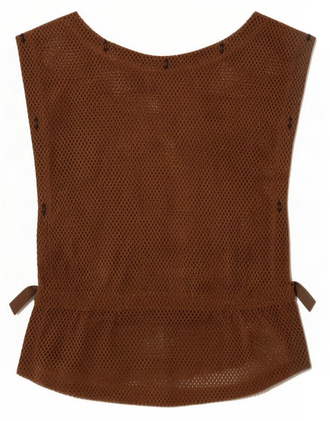 Top feminino vintage sem mangas transparente IT 36 XS marrom