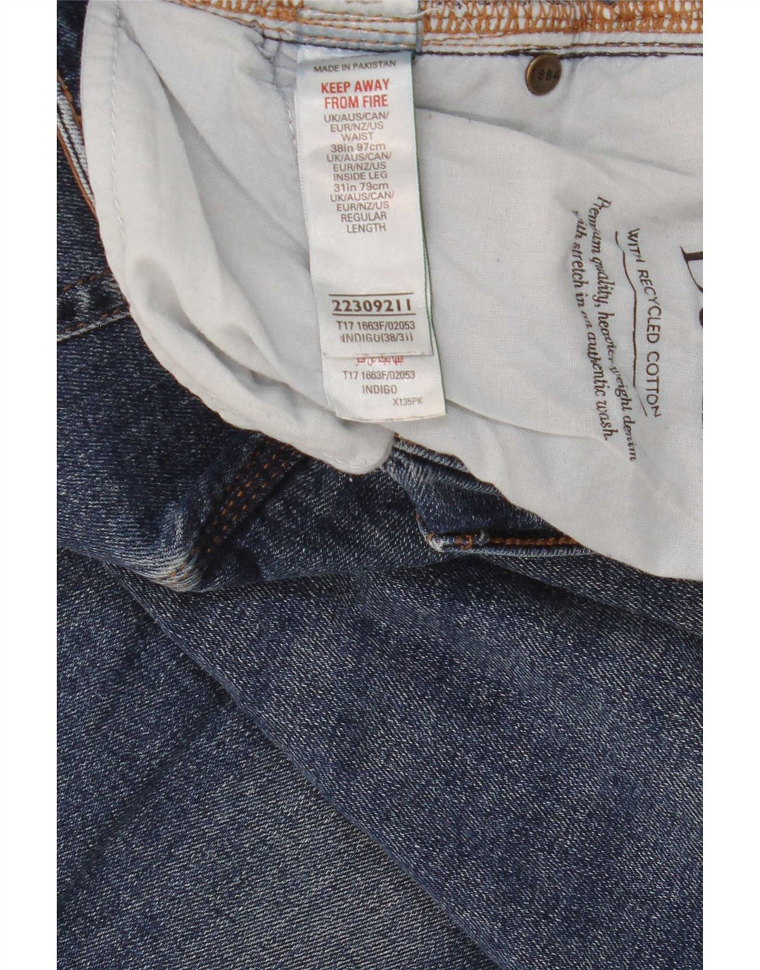 Jeans Reto Masculino Marks & Spencer SW38 L31 Azul Algodão