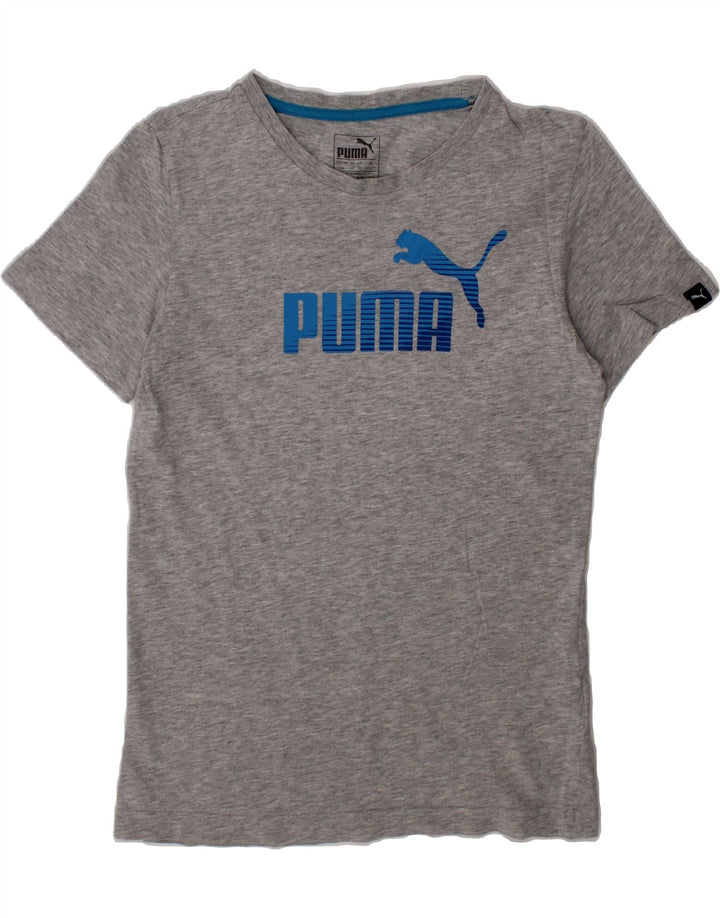 PUMA Boys Graphic T-Shirt Top 11-12 Years Grey Cotton Vintage Puma and Second-Hand Puma from Messina Hembry 