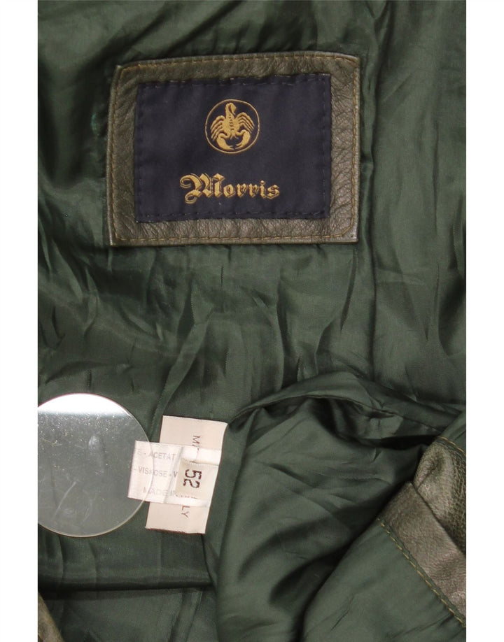 Jaqueta masculina de couro com capuz Morris IT 52 XL couro verde