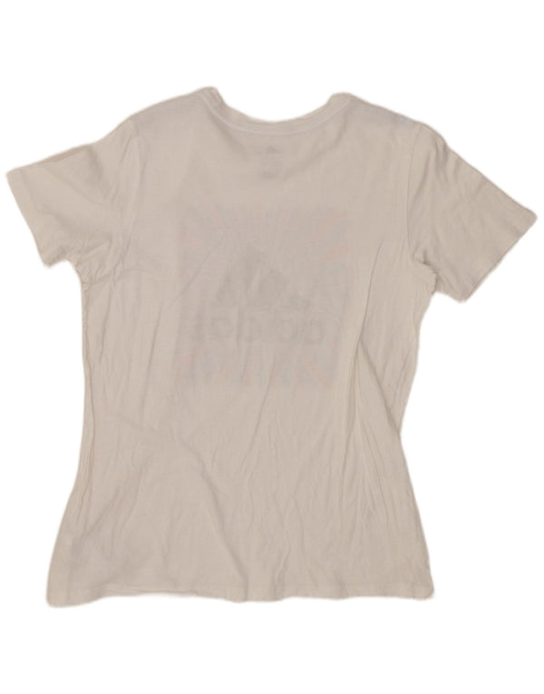 Camiseta feminina ADIDAS com ajuste regular e estampa gráfica EUA 14/16 grande algodão branco
