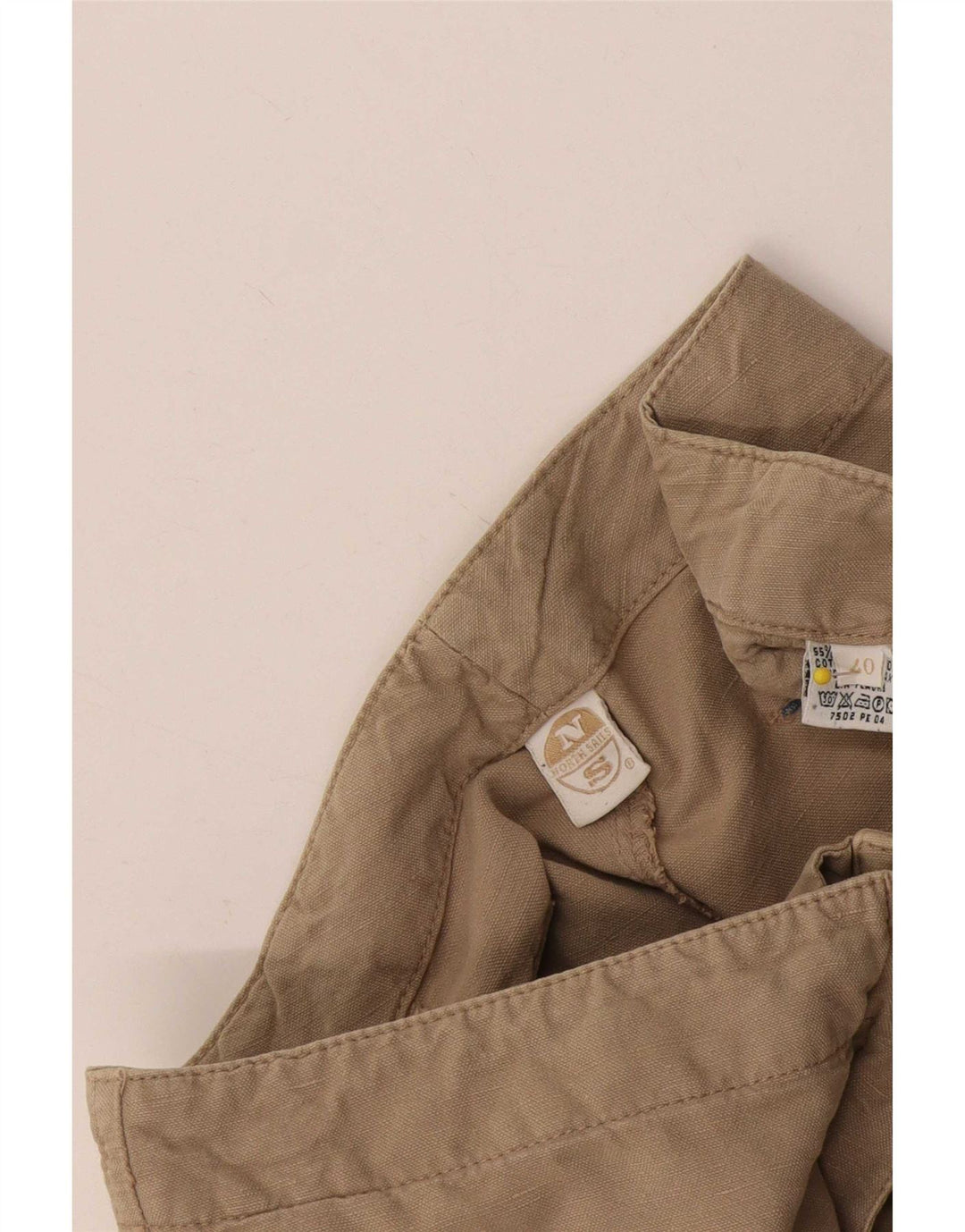 Calça capri feminina North Sails EU 40 médio W30 L22 algodão bege