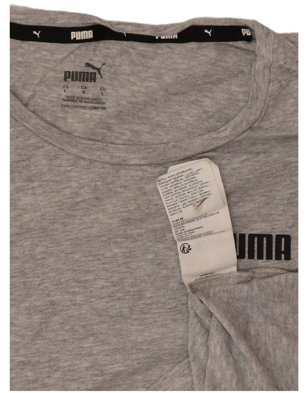 Camiseta feminina Puma UK 16 grande algodão cinza