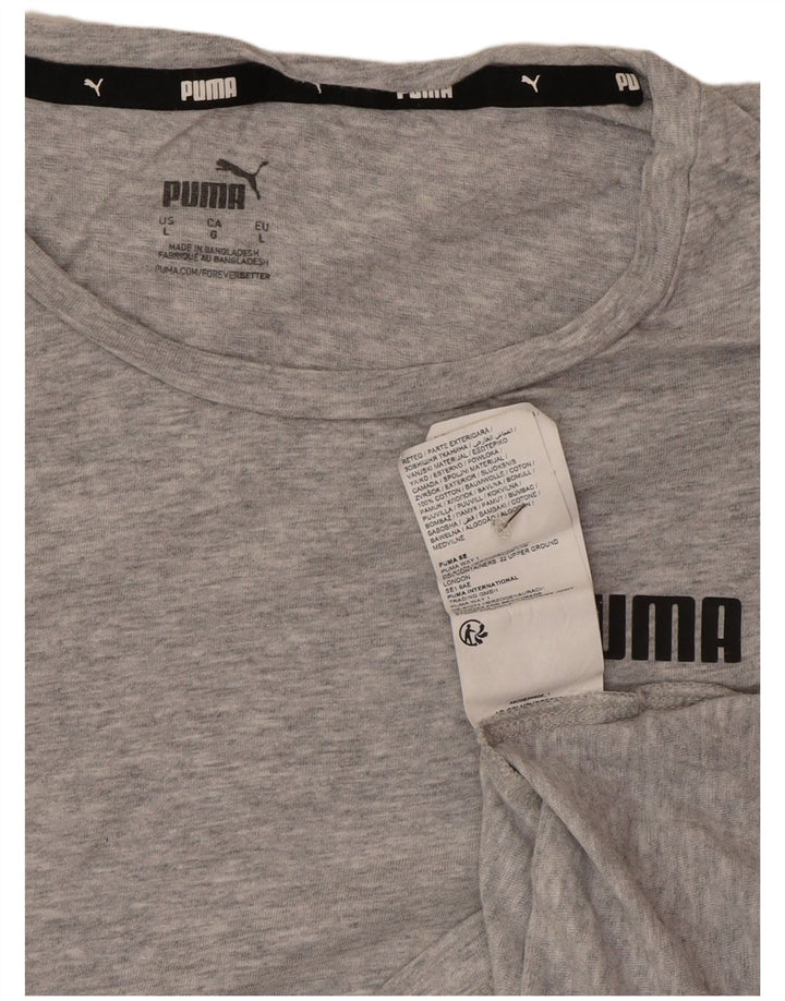 Camiseta feminina Puma UK 16 grande algodão cinza