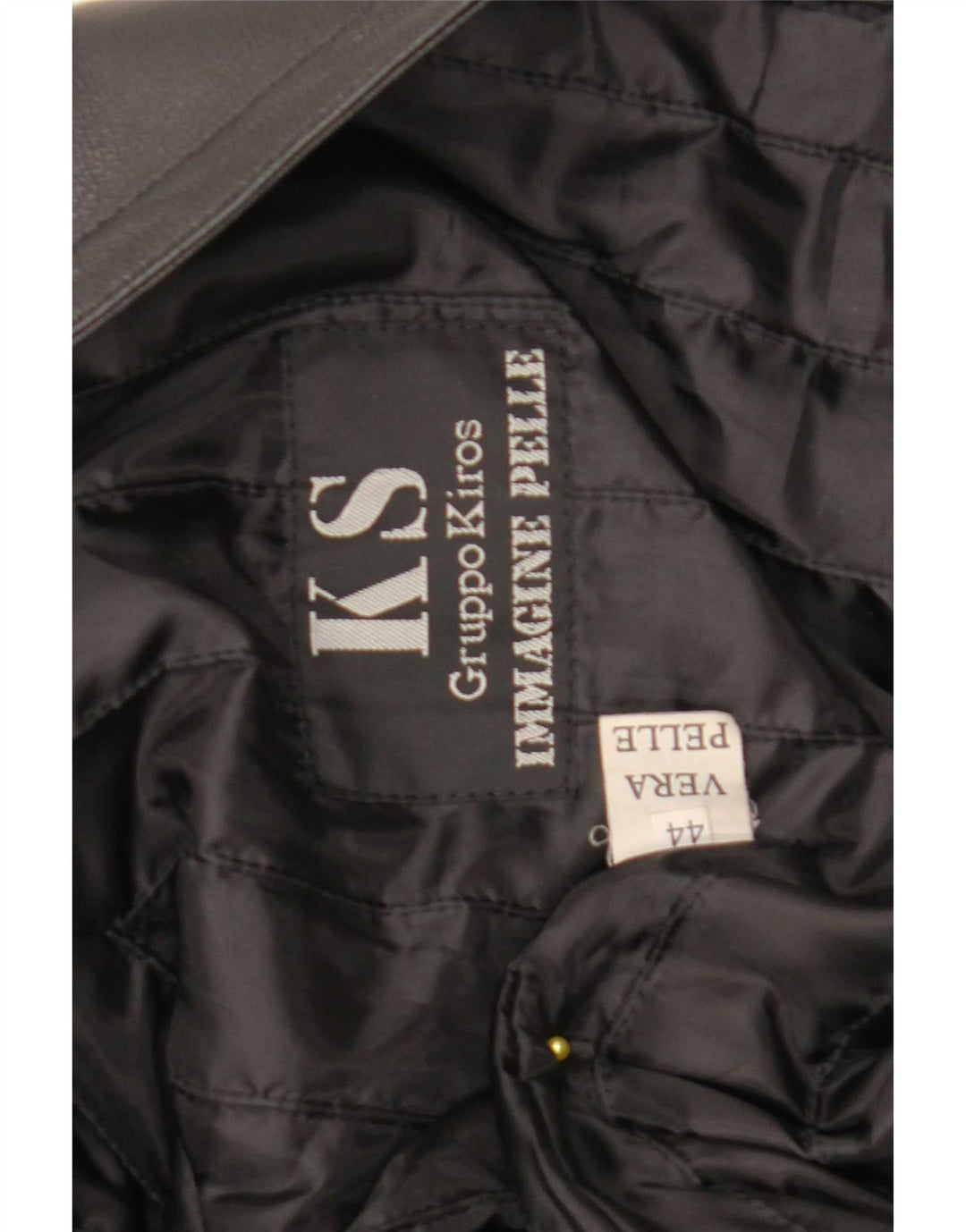 Casaco feminino de couro grande Kiros IT 44 couro preto médio