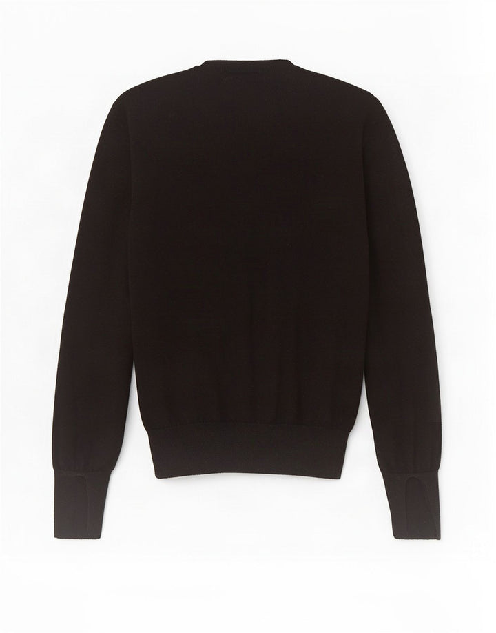 Zara Suéter feminino cropped com gola redonda Reino Unido 12 médio preto