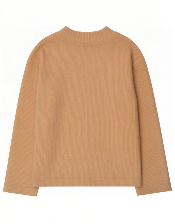 Suéter feminino Marks & Spencer com decote em V grande Reino Unido 6 XS bege