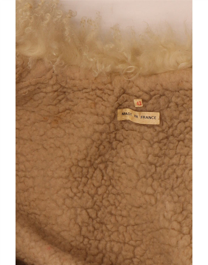 Casaco de shearling feminino VINTAGE EU 42 grande marrom