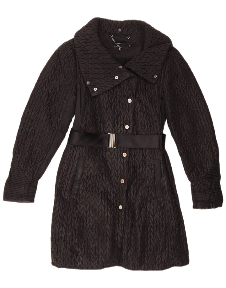 Casaco acolchoado feminino Karen Millen UK 12 médio preto poliamida