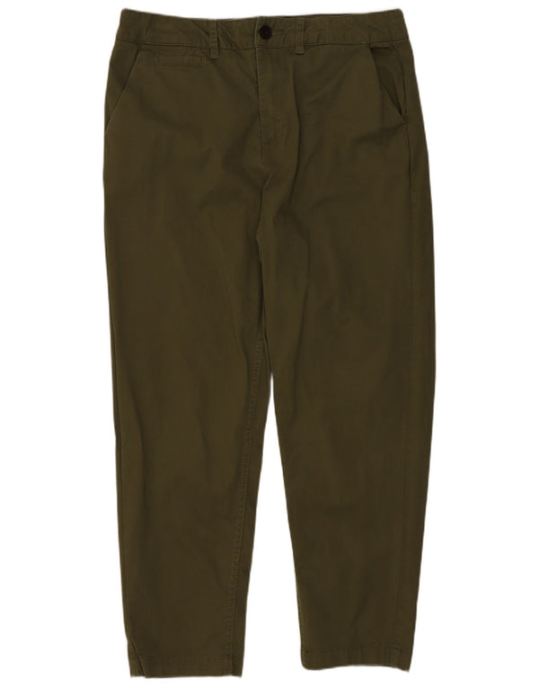 Calça Chino Cônica Feminina Fat Face UK 10 Pequeno W30 L25 Algodão Verde