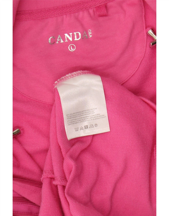 Canda Womens Tracksuit Top Jacket UK 16 Grande Poliéster Rosa