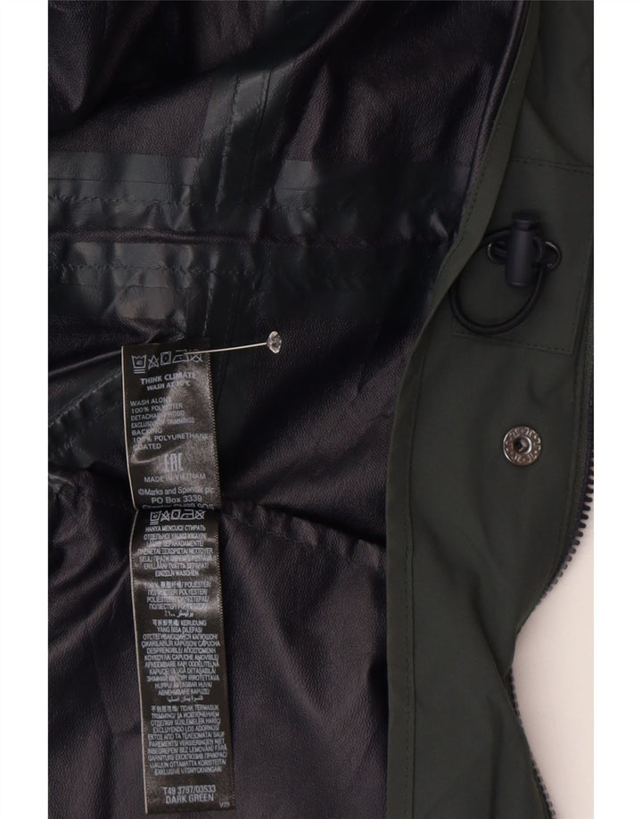 Jaqueta parka feminina com capuz MARKS & SPENCER Reino Unido 8 pequena poliamida verde