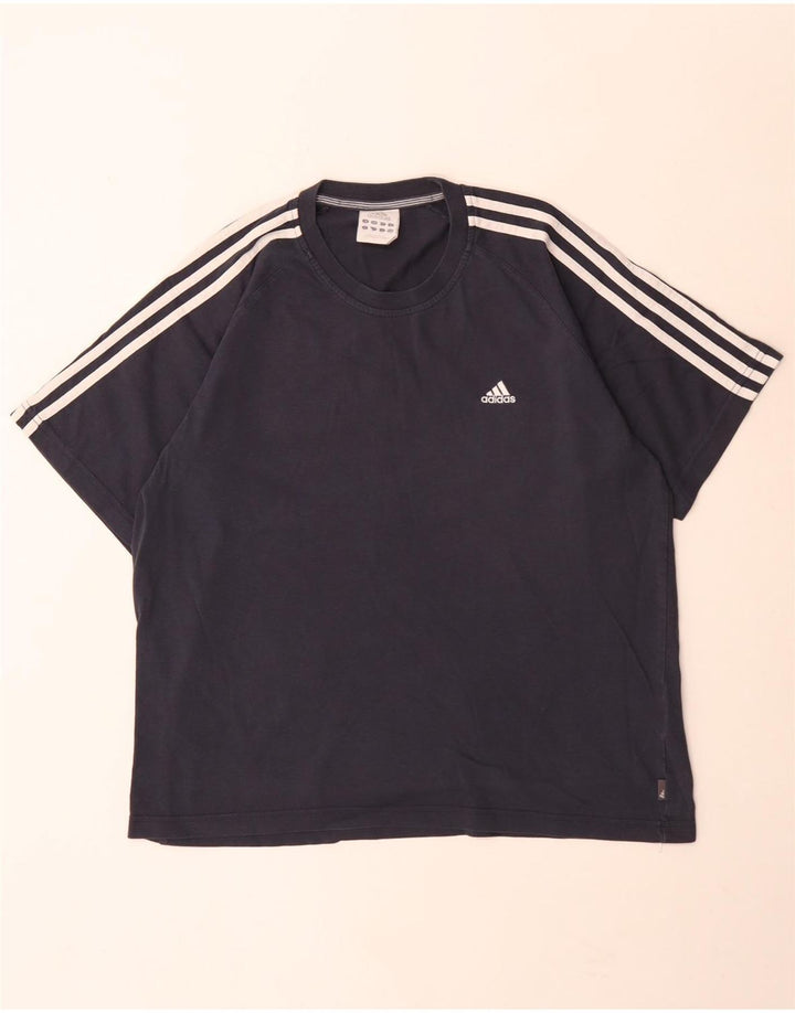 Camiseta masculina Adidas grande algodão azul marinho