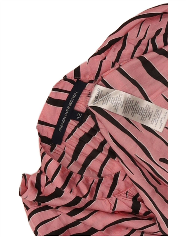 Blusa feminina French Connection Top UK 12 rosa médio estampa animal