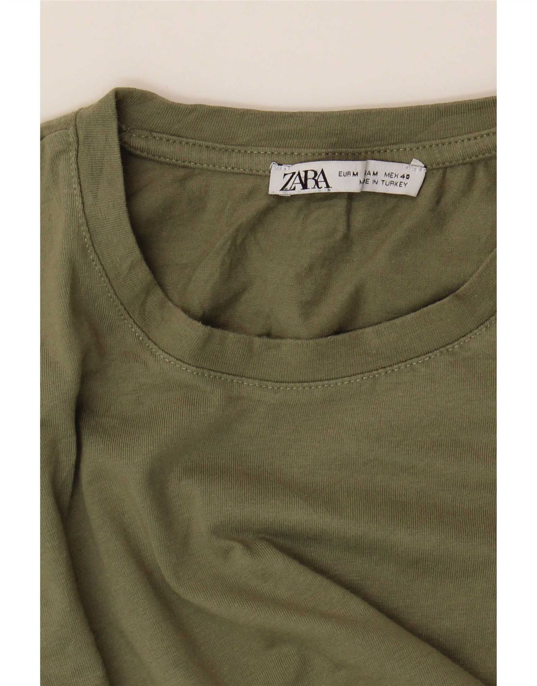 Zara Camiseta masculina Top Médio Caqui