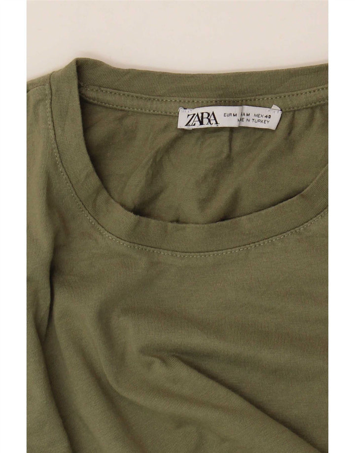 Zara Camiseta masculina Top Médio Caqui
