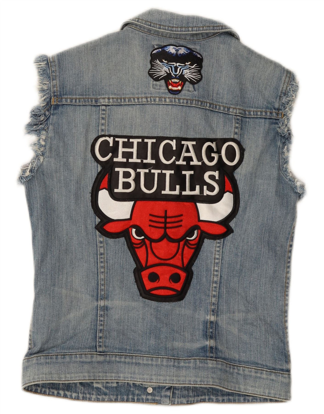 Colete jeans feminino ESPRIT Chicago Bulls gráfico Reino Unido 12 algodão azul médio