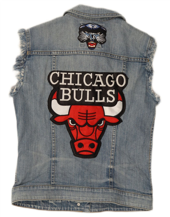Colete jeans feminino ESPRIT Chicago Bulls gráfico Reino Unido 12 algodão azul médio