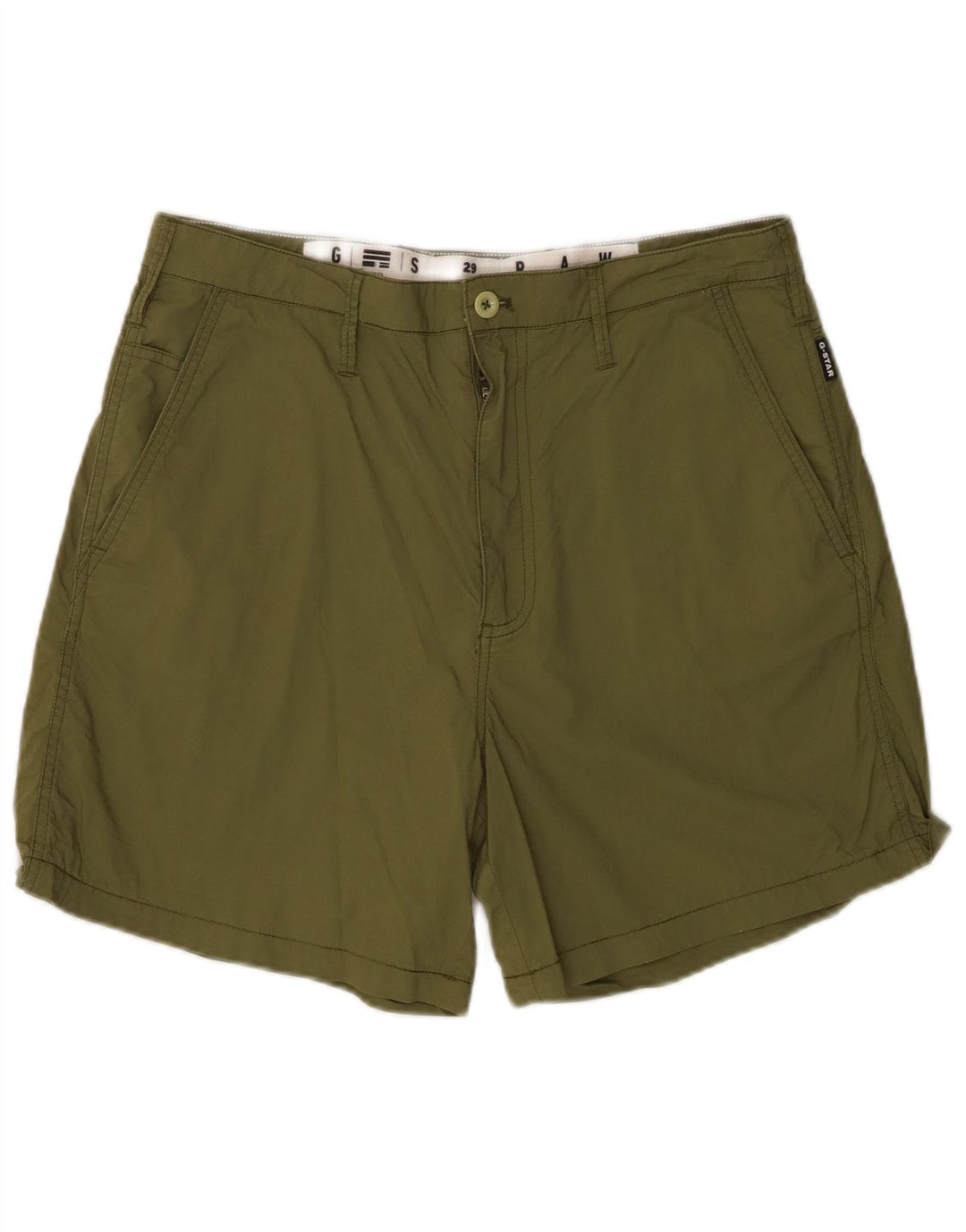 G-Star Mens Chino Shorts W29 Pequeno Algodão Cáqui