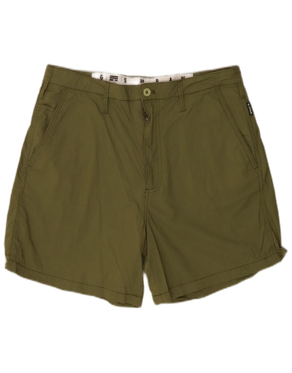 G-Star Mens Chino Shorts W29 Pequeno Algodão Cáqui